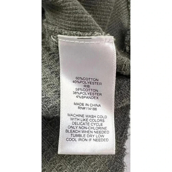 Frye and CO. Womens Long Sleeve Button Down Shirt Size L Green Waffe Thermal - Picture 6 of 11